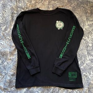 Boston Celtics Mitchell & Ness Black Long Sleeve Shirt